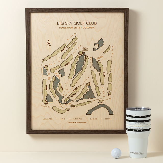 3D Wooden Custom Golf Course Map