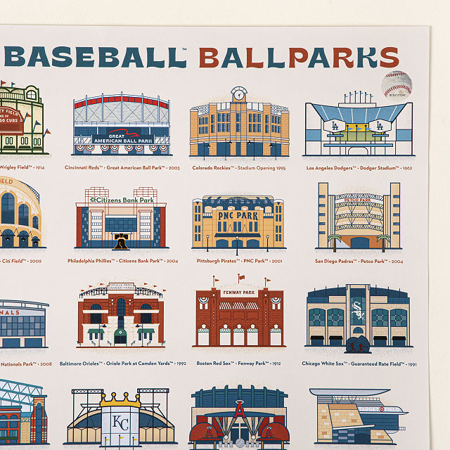 MLB Stadium Illustration Poster
