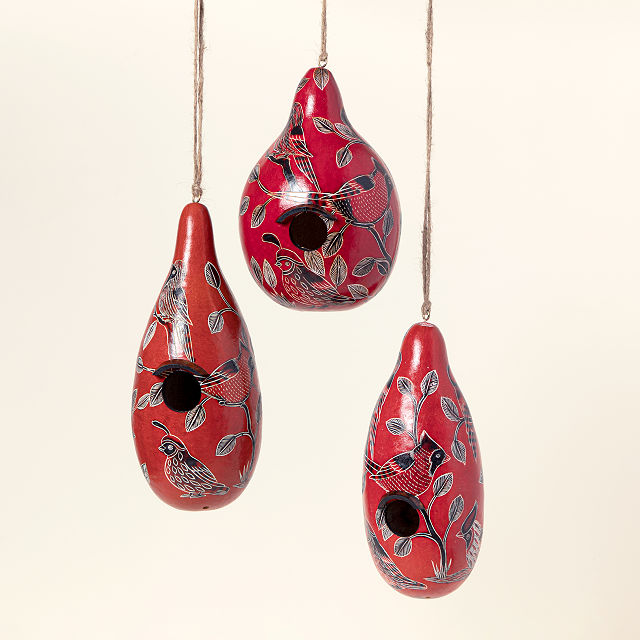 Handcarved Gourd Bird House