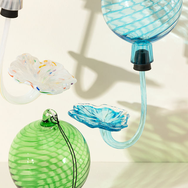 Birthstone Hand Blown Hummingbird Feeder