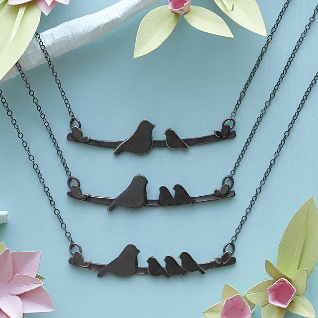 Mother Nestling Birds Necklace