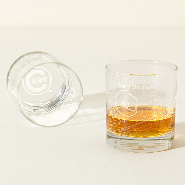 Vintage MLB Ballpark Map Glass