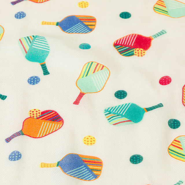 Pickleballer's Embroidered Scarf