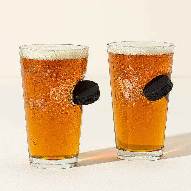 Off-The-Glass NHL Puck Pint Glass