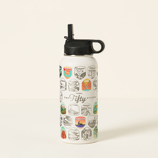 50 States Bucket List Water Bottle