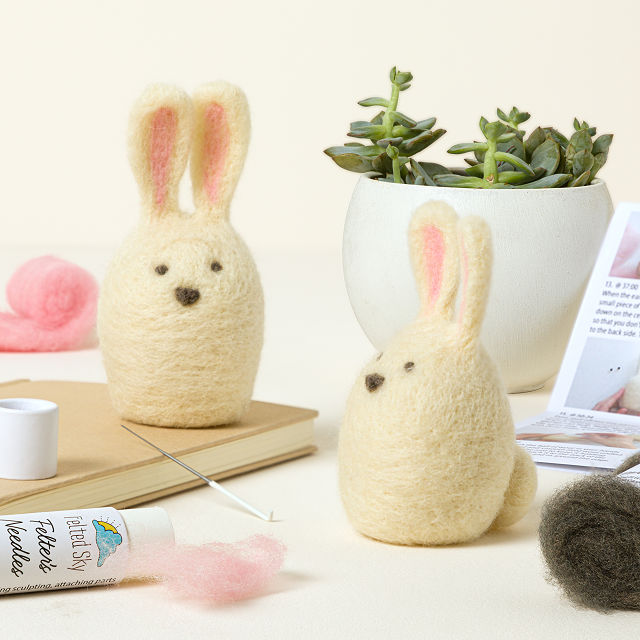 DIY Bunny Besties Beginners Needle Felting Kit