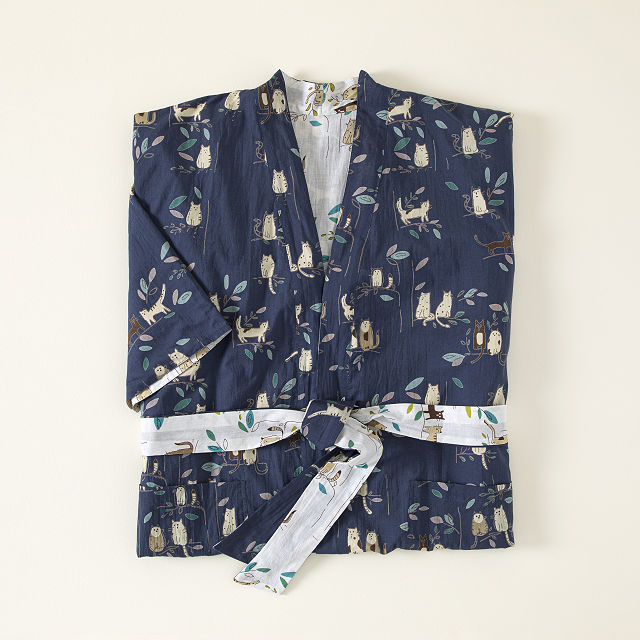 Cats Inside and Out Reversible Robe