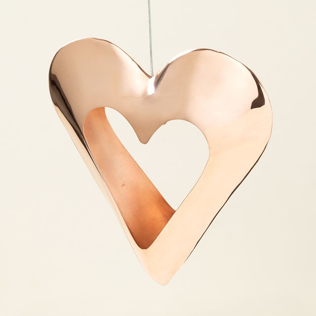 Copper Heart Bird Feeder
