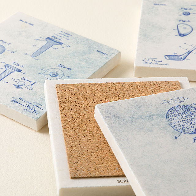 Golf Patent Coasters - Set of 4