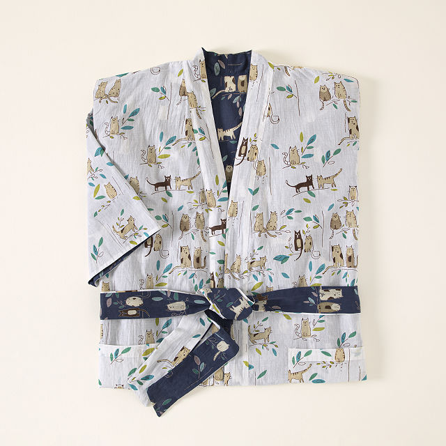 Cats Inside and Out Reversible Robe