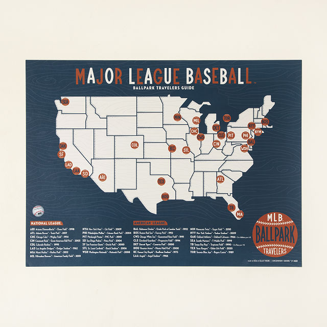 MLB Ballpark Traveler's Map