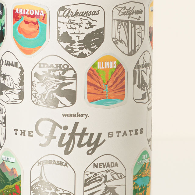 50 States Bucket List Water Bottle