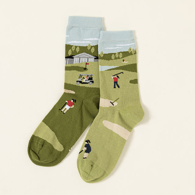 Tee Time Mismatched Golfer's Socks
