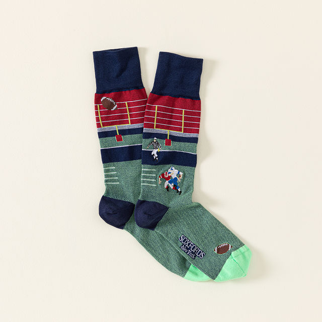 Touch Down Football Embroidered Socks