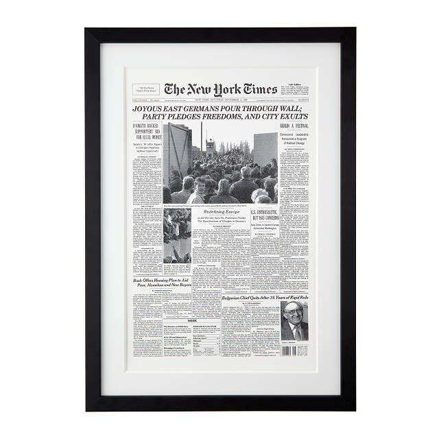 New York Times Custom Front Page Reprint