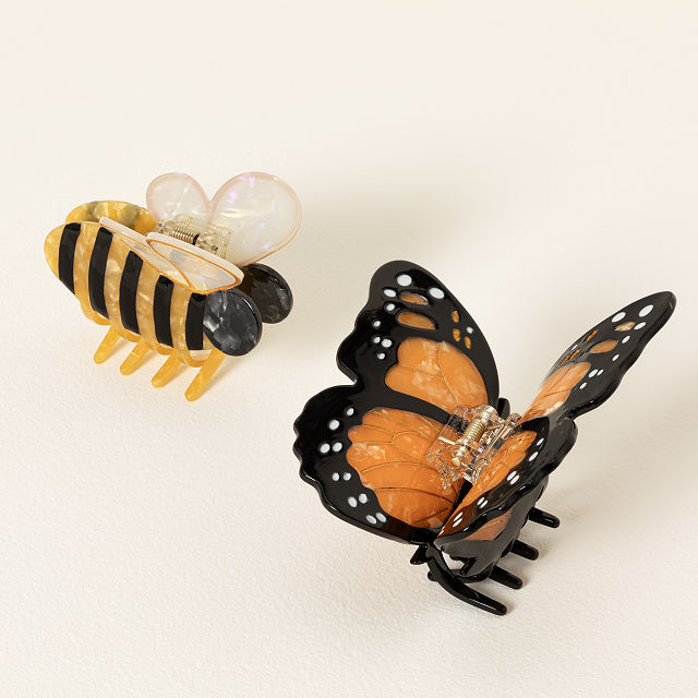 Butterfly & Bee Hand Painted Hair Clip