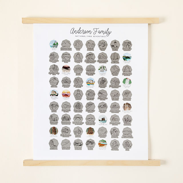 Personalized National Parks Scratch Off Poster