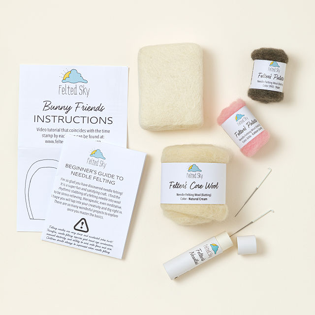 DIY Bunny Besties Beginners Needle Felting Kit