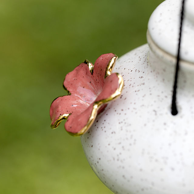 Hand-Painted Ceramic Hummingbird Feeder