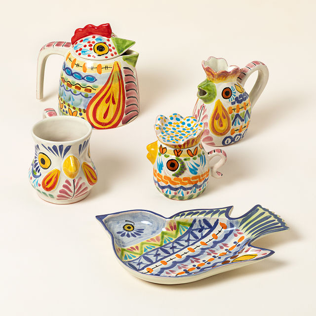 Majolica Rooster Tea Kettle