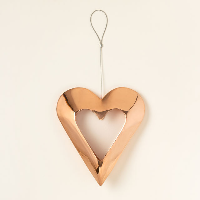 Copper Heart Bird Feeder
