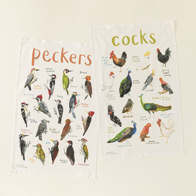 Fowl Language Tea Towel - Peckers & Cocks