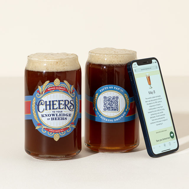 Beer Facts Every Day Interactive QR Can Glass