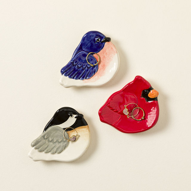 Ceramic Bird Dishes - Set of 3