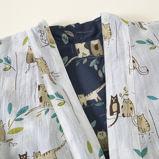 Cats Inside and Out Reversible Robe