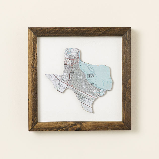 Personalized City & State Wood Map