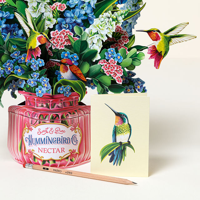 Hummingbird Oasis Pop Up Greeting Card