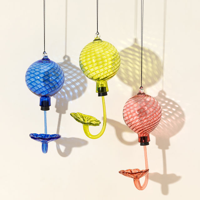 Birthstone Hand Blown Hummingbird Feeder