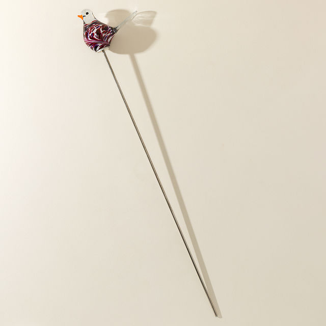 Handblown Glass Chickadee Garden Sculpture