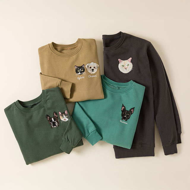 Custom Pet Embroidered Sweatshirt