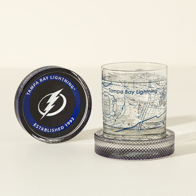 NHL Puck-Shaped Glass Coaster Set