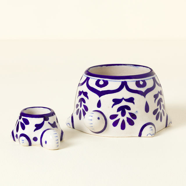Hand Painted Turtle Planter Set