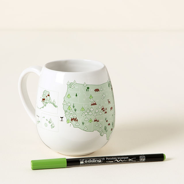 National Parks Color Map Mug