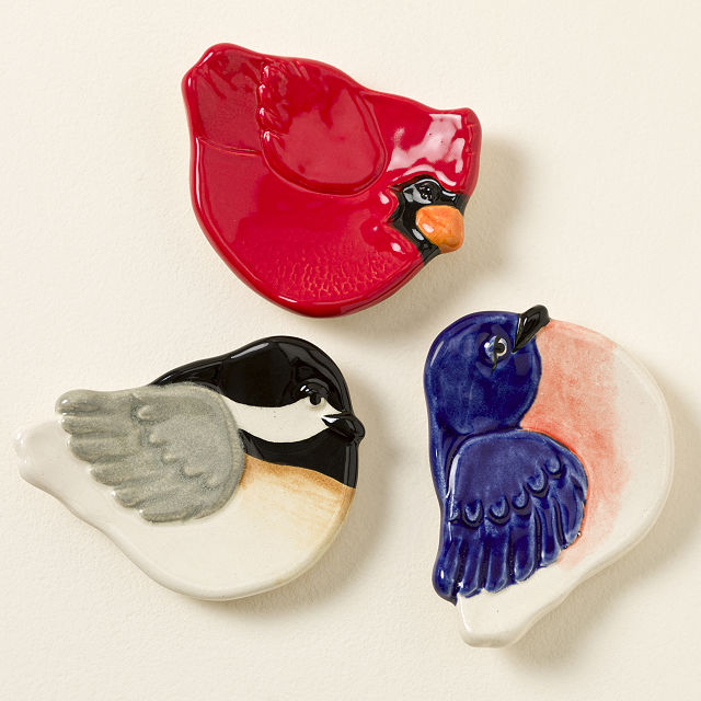 Ceramic Bird Dishes - Set of 3