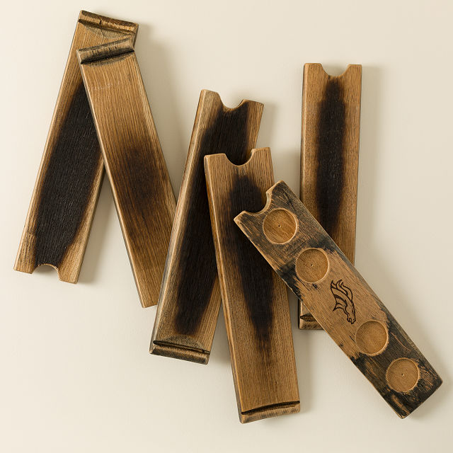 NFL Barrel Stave Whiskey Flight with Glasses