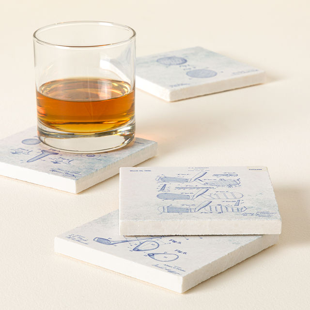 Golf Patent Coasters - Set of 4