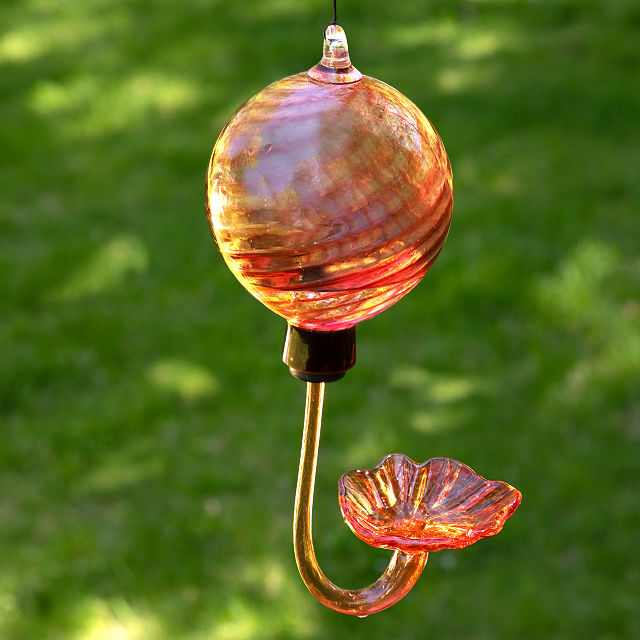 Birthstone Hand Blown Hummingbird Feeder