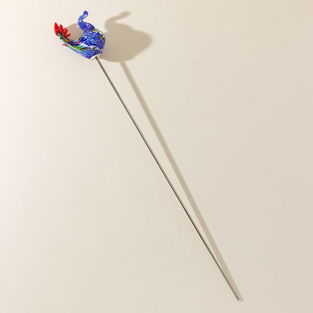 Handblown Glass Rooster Garden Sculpture