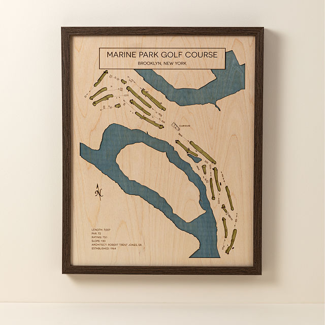 3D Wooden Custom Golf Course Map