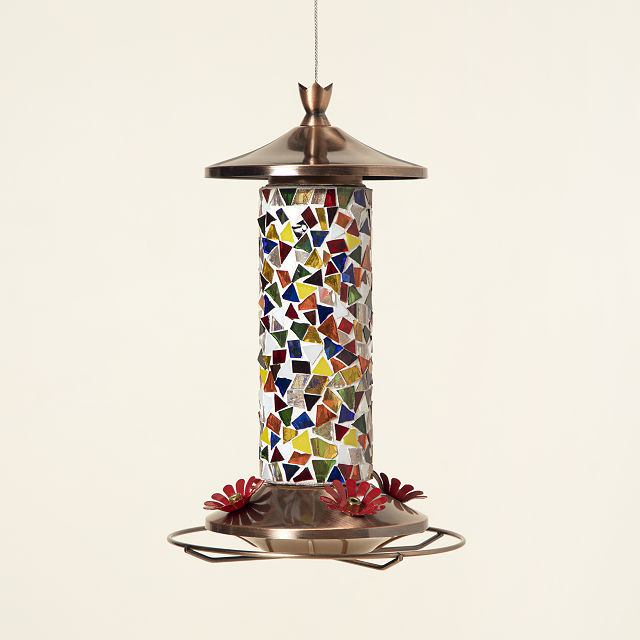 Sun-Catching Mosaic Hummingbird Feeder
