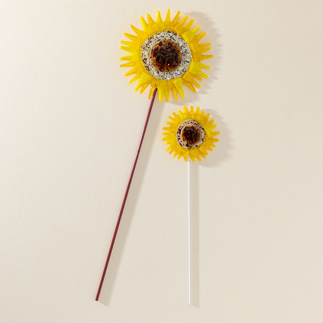 Handmade Glass Garden Stakes - Sunflower