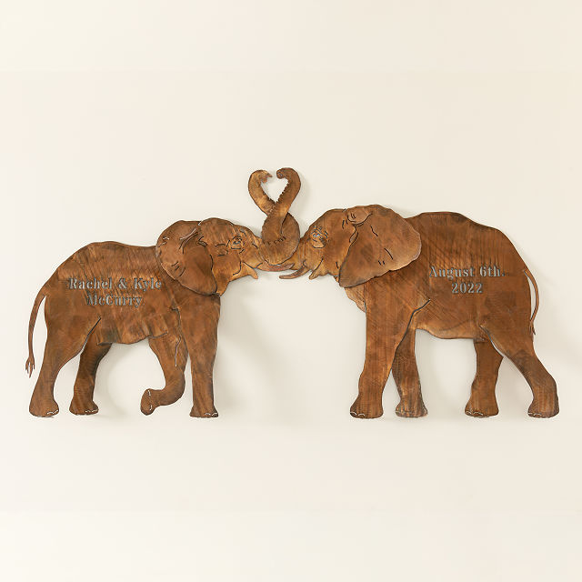 Elephants Intertwined Garden Sculpture Set