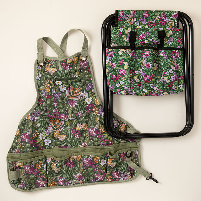 Blooming Floral Ergonomic Gardener's Apron