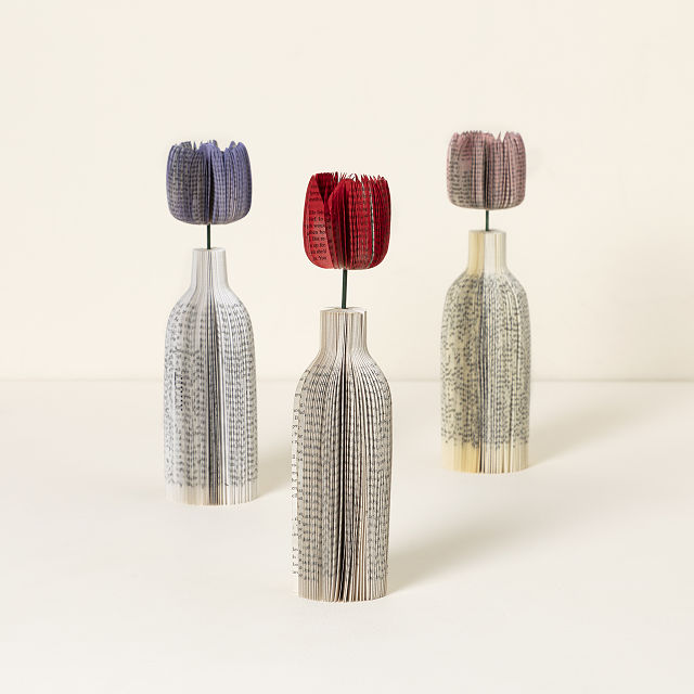 Repurposed Book Tulips
