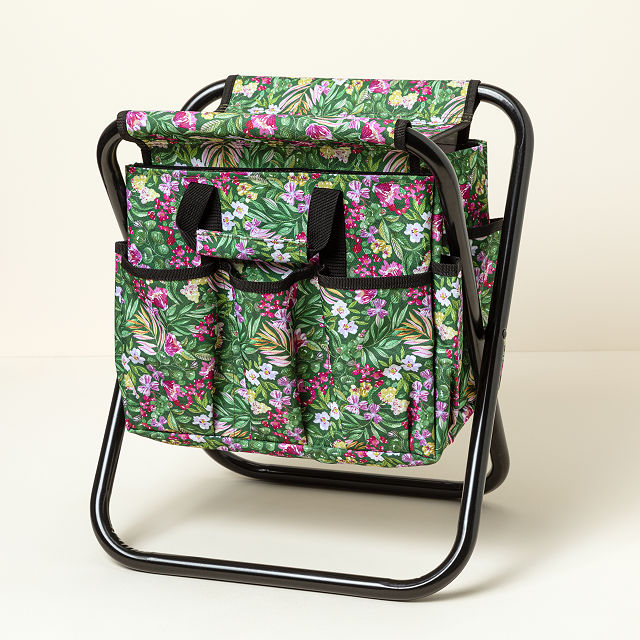 Blooming Floral Gardener's Tool Seat