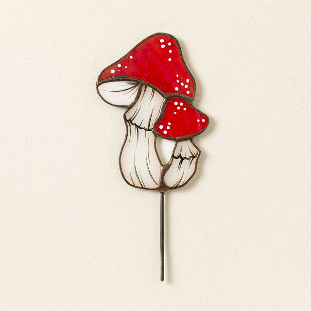 Stained Glass Mushroom Stake